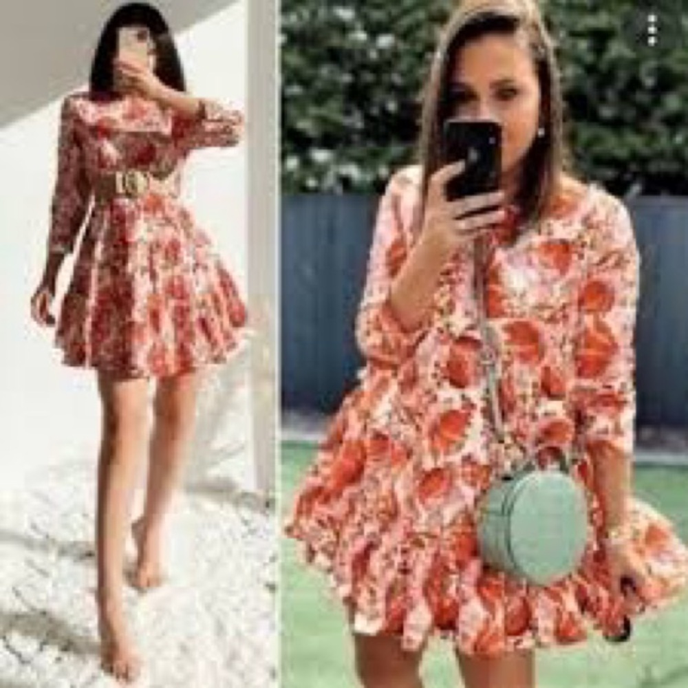 ZARA Floral Tiered Dress | Sz M